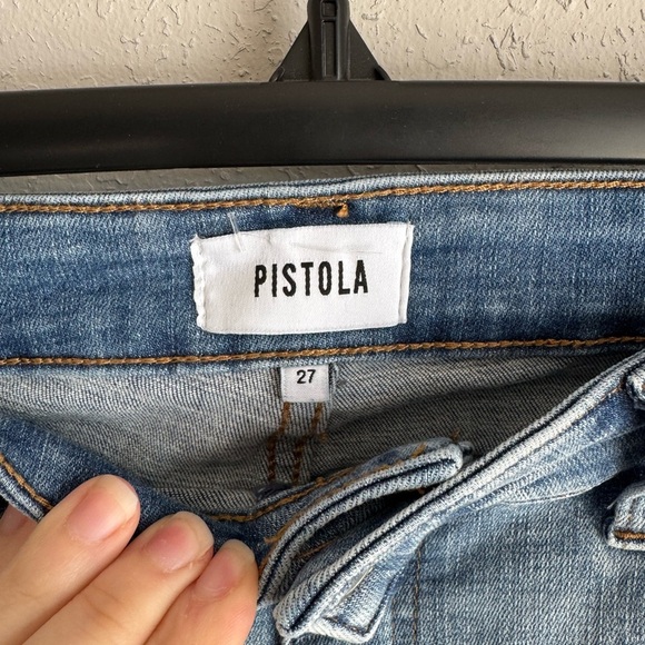 Pistola Light Wash Natural Hem Blue Denim Skinny Jean Women’s 27 Stretch - Picture 3 of 5